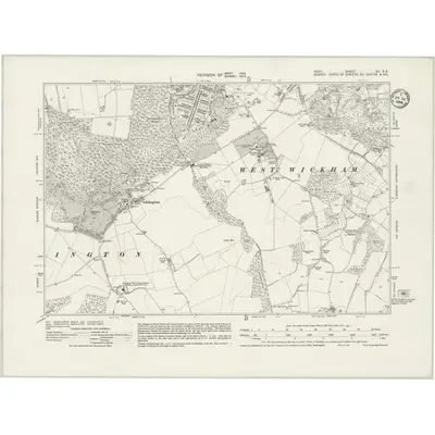 1932 Map of Kent XV.SE, 1934 Print