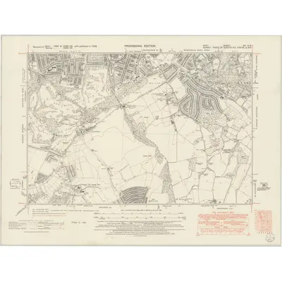 1938 Map of Kent XV.SE, 1954 Print