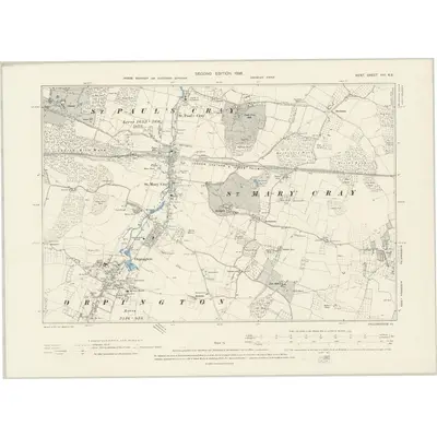 1895 Map of Kent XVI.NE, 1898 Print