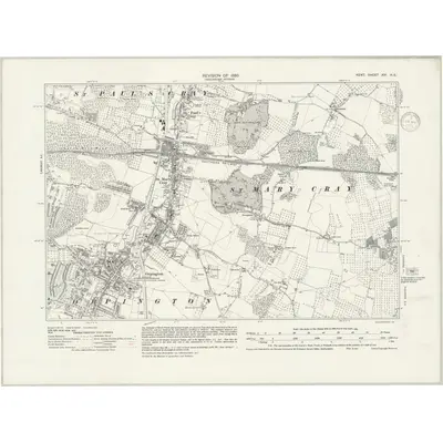 1930 Map of Kent XVI.NE, 1938 Print