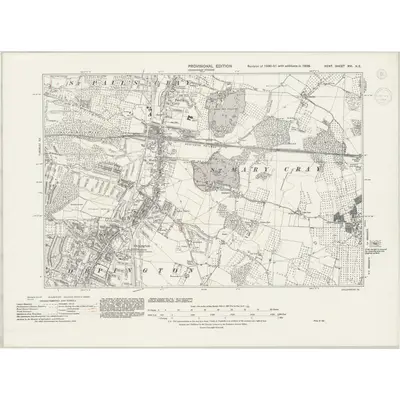 1938 Map of Kent XVI.NE, 1944 Print
