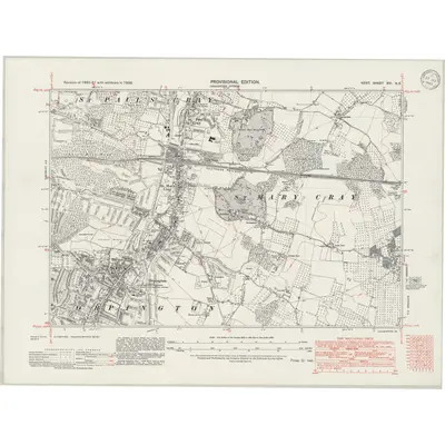 1938 Map of Kent XVI.NE, 1945 Print