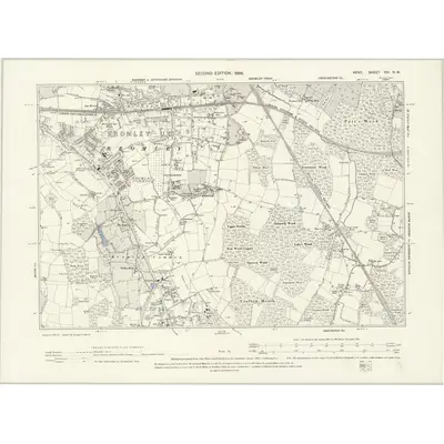1894 Map of Kent XVI.NW, 1898 Print