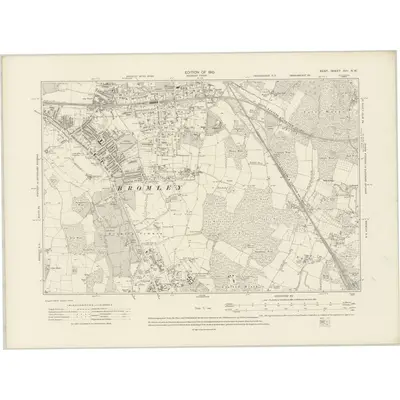 1907 Map of Kent XVI.NW, 1910 Print