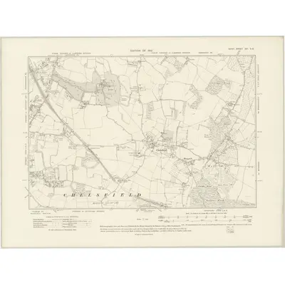 1907 Map of Kent XVI.SE, 1910 Print