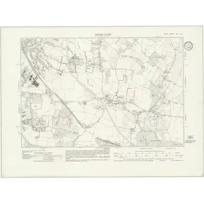 1932 Map of Kent XVI.SE, 1935 Print