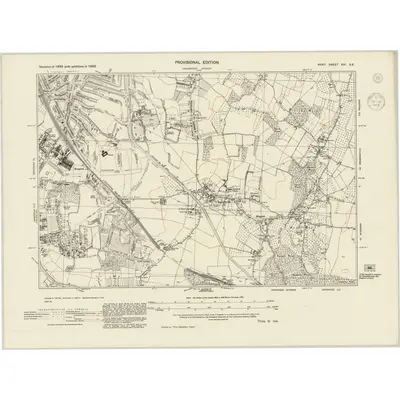 1938 Map of Kent XVI.SE, 1945 Print