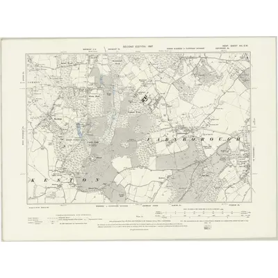 1895 Map of Kent XVI.SW, 1897 Print
