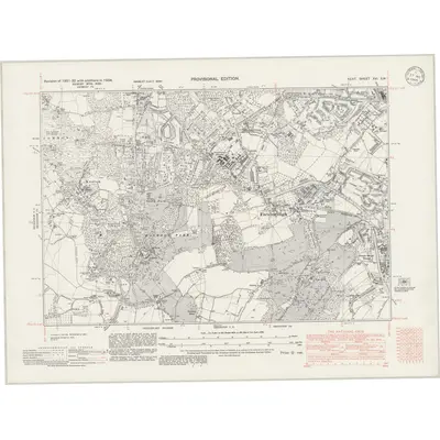 1938 Map of Kent XVI.SW, 1945 Print