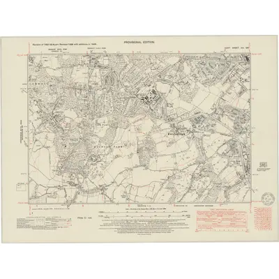 1948 Map of Kent XVI.SW, 1950 Print