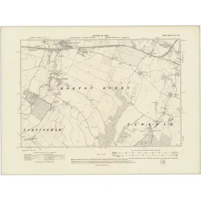 1907 Map of Kent XVII.NE, 1909 Print