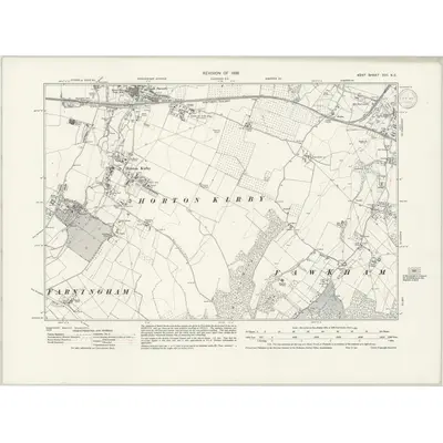 1936 Map of Kent XVII.NE, 1939 Print