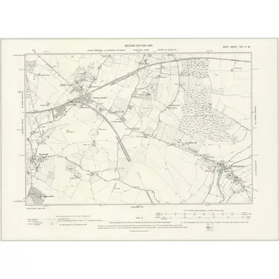 1895 Map of Kent XVII.NW, 1897 Print