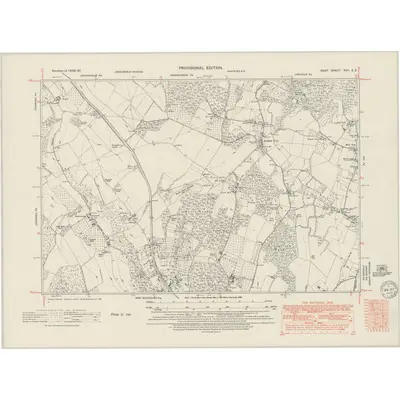1936 Map of Kent XVII.SE, 1950 Print