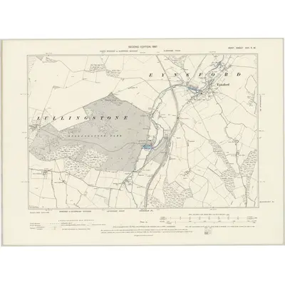 1895 Map of Kent XVII.SW, 1897 Print