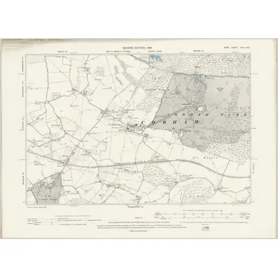 1895 Map of Kent XVIII.NE, 1898 Print