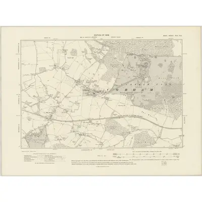 1907 Map of Kent XVIII.NE, 1909 Print