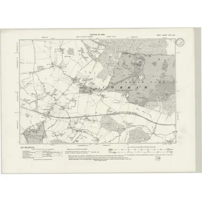 1907 Map of Kent XVIII.NE, 1933 Print