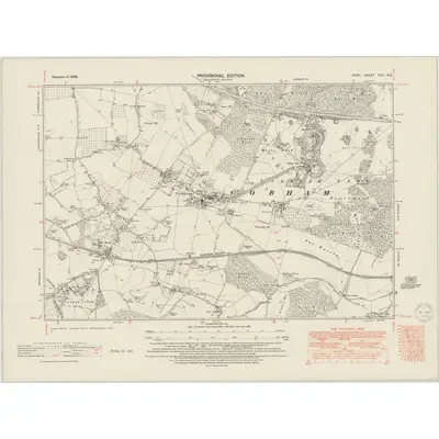 1939 Map of Kent XVIII.NE, 1950 Print