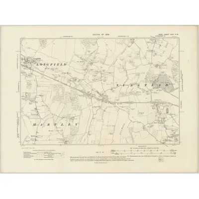 1907 Map of Kent XVIII.NW, 1909 Print