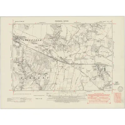 1938 Map of Kent XVIII.NW, 1949 Print