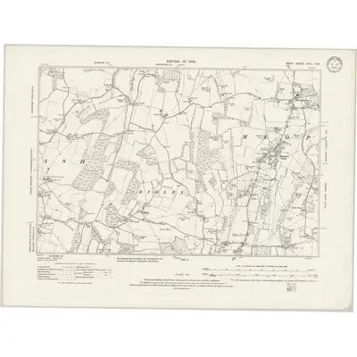 1907 Map of Kent XVIII.SW, 1933 Print