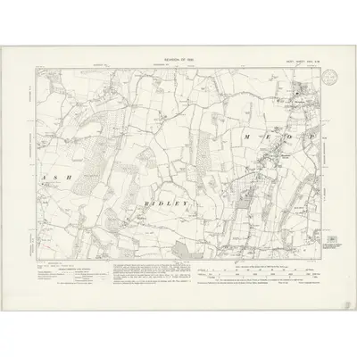 1936 Map of Kent XVIII.SW, 1939 Print