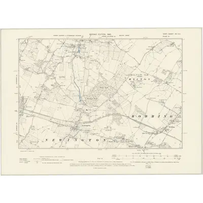 1896 Map of Kent XX.SE, 1898 Print