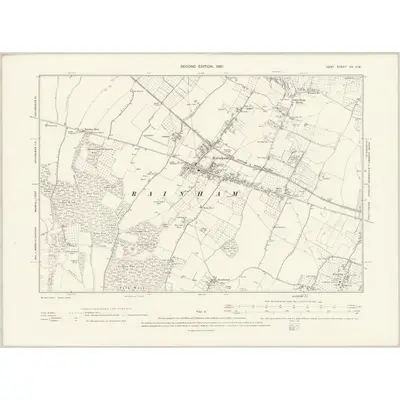1895 Map of Kent XX.SW, 1897 Print
