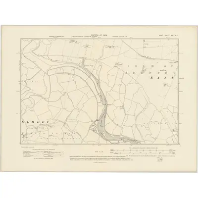1906 Map of Kent XXI.NE, 1909 Print