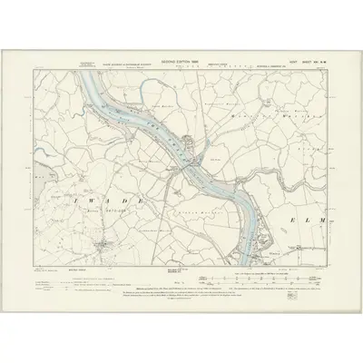 1896 Map of Kent XXI.NW, 1898 Print