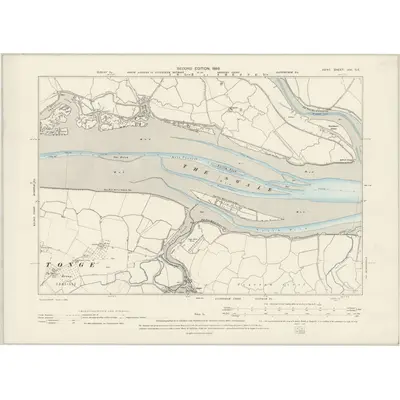 1896 Map of Kent XXI.SE, 1898 Print