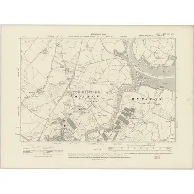 1906 Map of Kent XXI.SW, 1909 Print