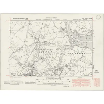 1938 Map of Kent XXI.SW, 1946 Print