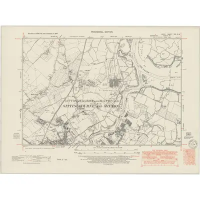 1947 Map of Kent XXI.SW, 1950 Print