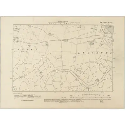 1906 Map of Kent XXII.NW, 1908 Print