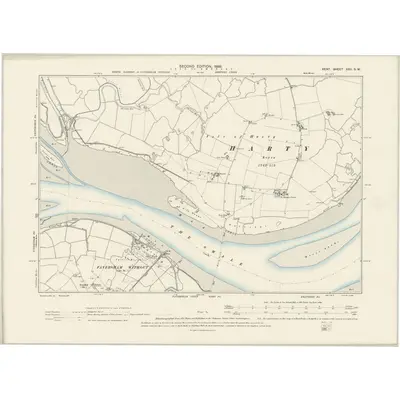1896 Map of Kent XXII.SW, 1898 Print