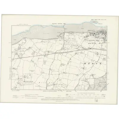 1896 Map of Kent XXIII.NE & SE, 1898 Print