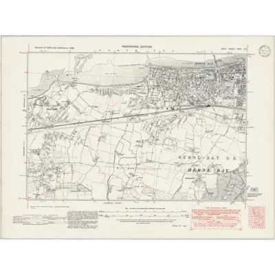 1938 Map of Kent XXIII.SE, 1946 Print