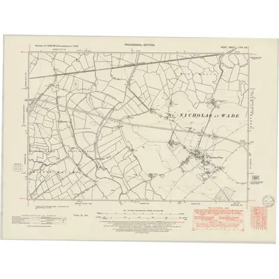 1945 Map of Kent XXIV.SE, 1950 Print
