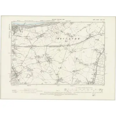 1896 Map of Kent XXIV.SW, 1898 Print