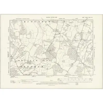 1895 Map of Kent XXIX.NE, 1897 Print