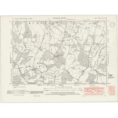 1938 Map of Kent XXIX.NE, 1946 Print