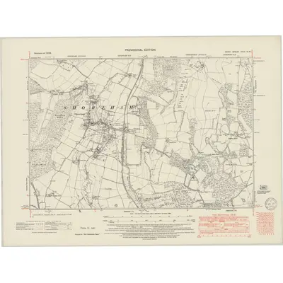 1929 Map of Kent XXIX.NW, 1949 Print