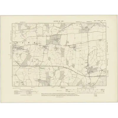 1907 Map of Kent XXIX.SE, 1909 Print