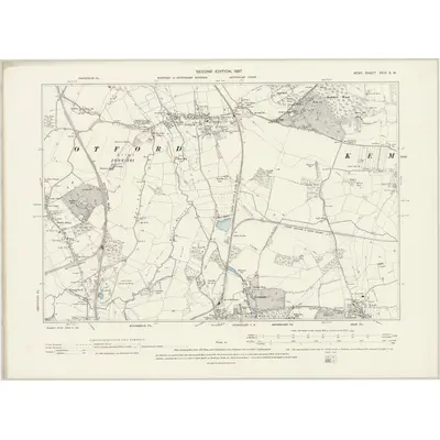 1895 Map of Kent XXIX.SW, 1897 Print