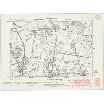 1938 Map of Kent XXIX.SW, 1946 Print