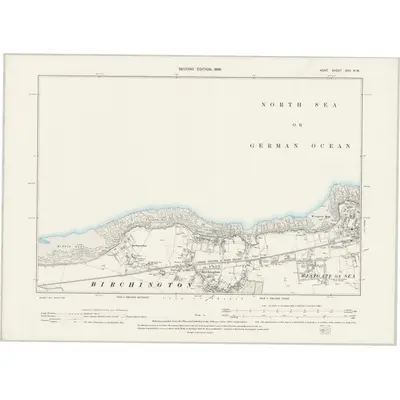 1896 Map of Kent XXV.NW, 1898 Print