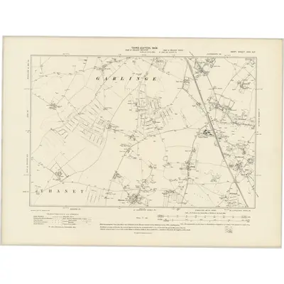 1905 Map of Kent XXV.SE, 1908 Print