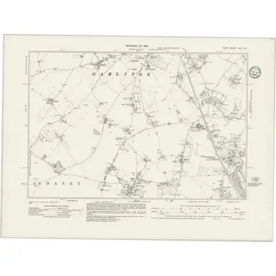 1931 Map of Kent XXV.SE, 1934 Print